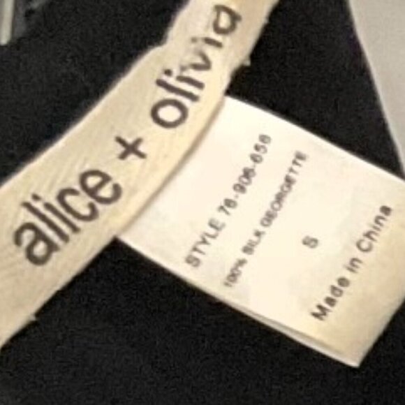 ALICE + OLIVIA SILK GEORGETTE BUBBLE HEM SEQUIN DRESS - Picture 13 of 15